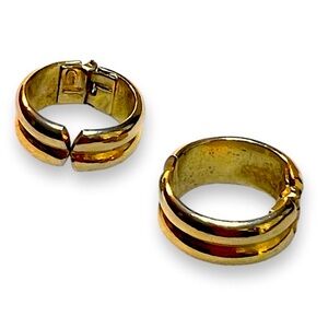 1950s VINTAGE JUDY LEE JEWELRY MID CENTURY EARRINGS GOLDTONE CLIP ON HOOPS